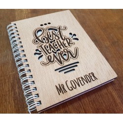 Best Teacher Ever Wooden Notebook